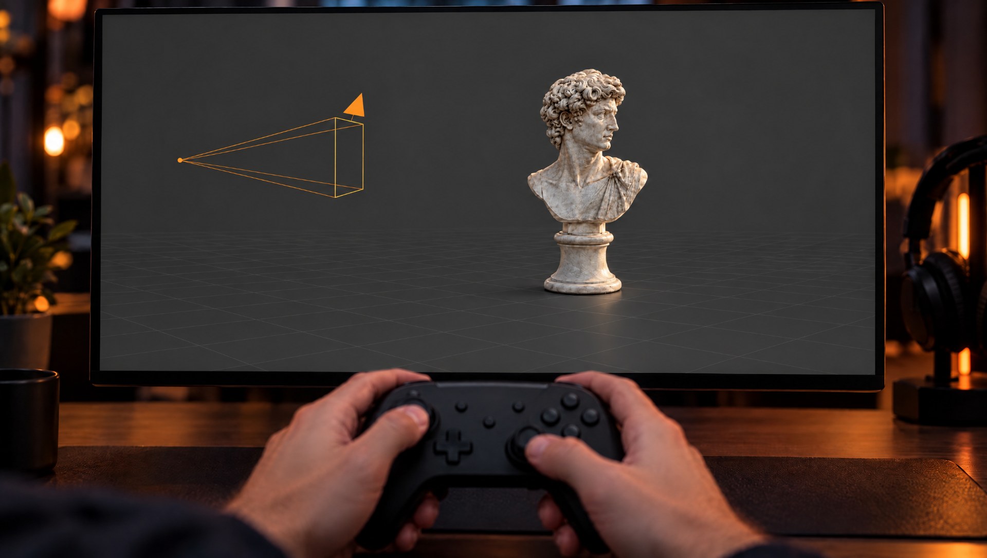 Controlling the PocketCam virtual camera with a game controller