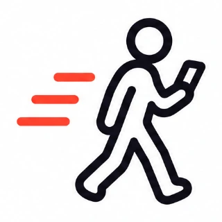 Handheld walk-and-talk icon
